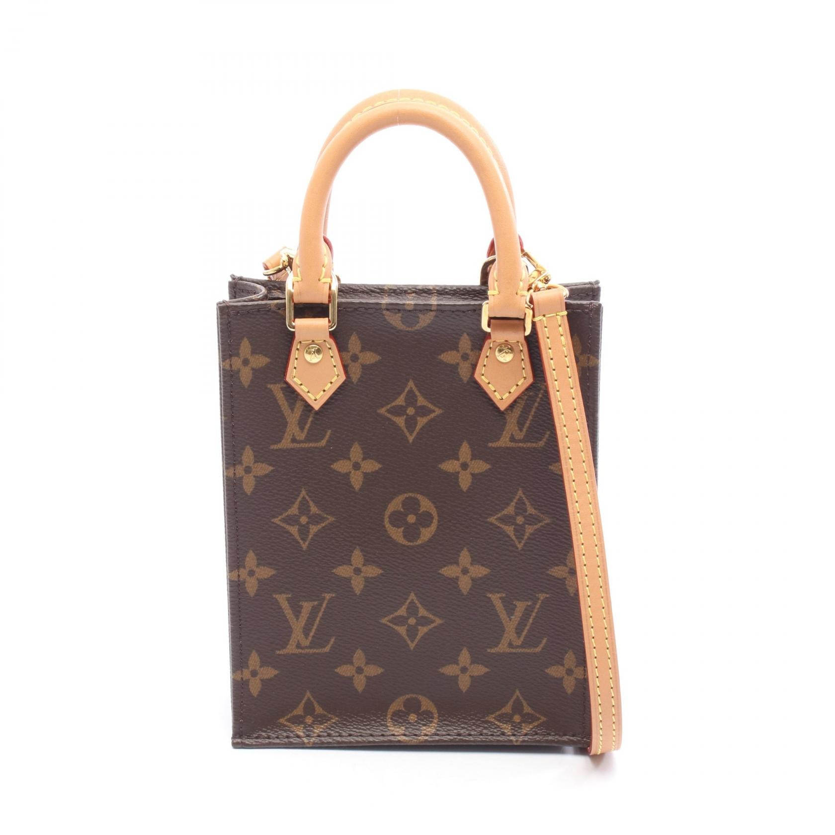 ルイ・ヴィトン LOUIS VUITTON プティット サックプラ モノグラム ハンドバッグ バッグ PVCコーティングキャンバス レザー モノグラム レディース ブラウン系 M69442 【中古】