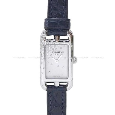 HERMES エルメス 腕時計 レディース ナンタケット PM 29mm ジュテドゥディアマン NA2.131 ブルーインディゴ クロコダイルアリゲーターマット/ステンレススチール/ダイヤ C刻印 新品未使用