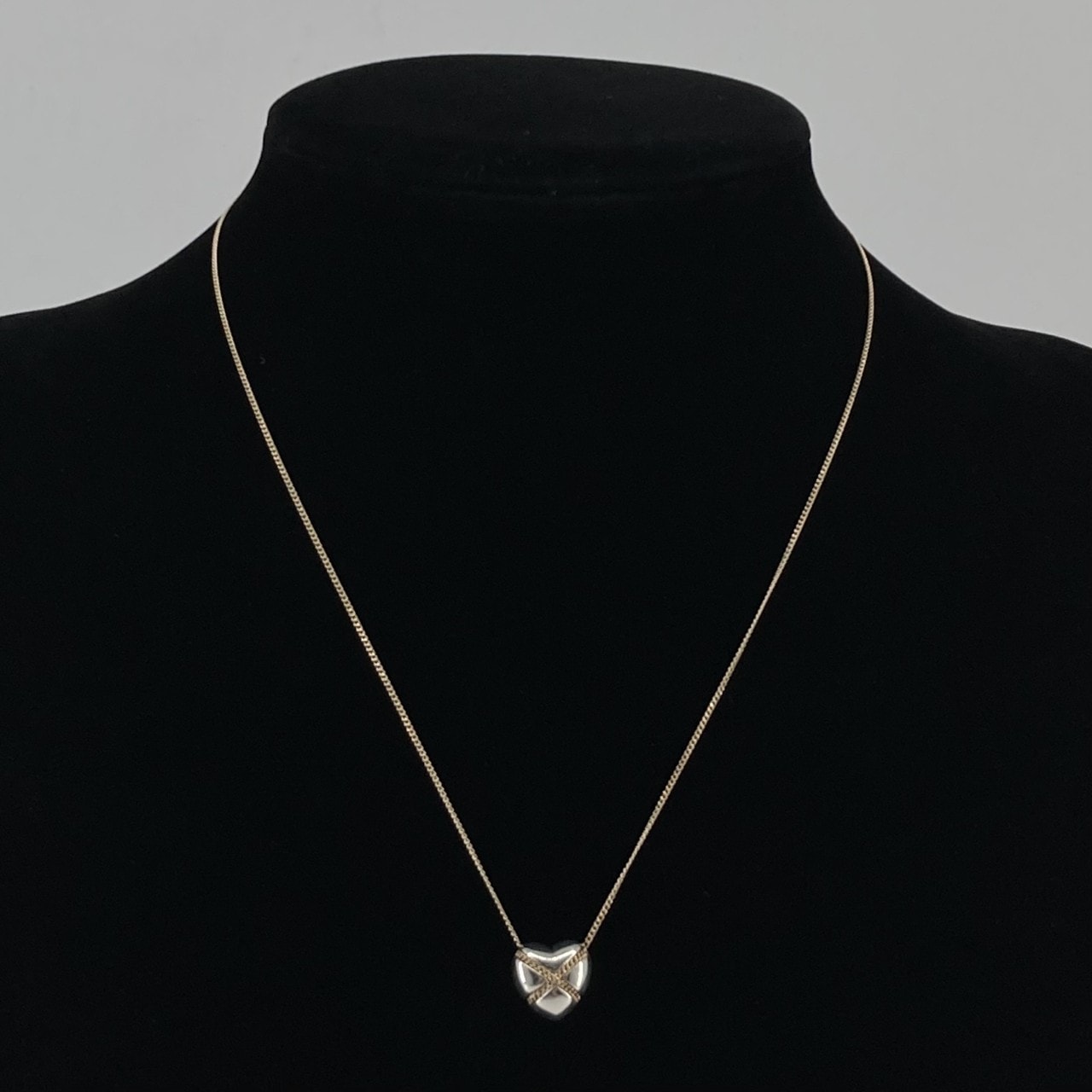 TIFFANY&Co.(ティファニー) チェーン クロスハート コンビネーション Ag925/14K ネックレス 4.83g シルバー×ゴールド