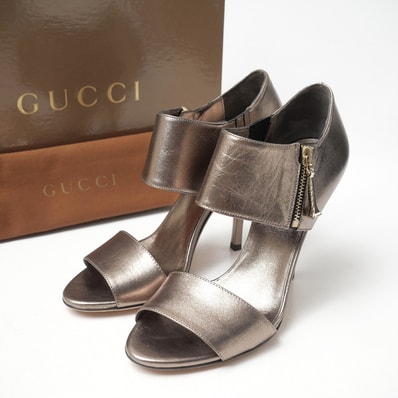 GUCCI グッチ サンダル サイズ36 1/2 サイドジップ ハイヒール ブランド古着【中古】20260824/RB0284