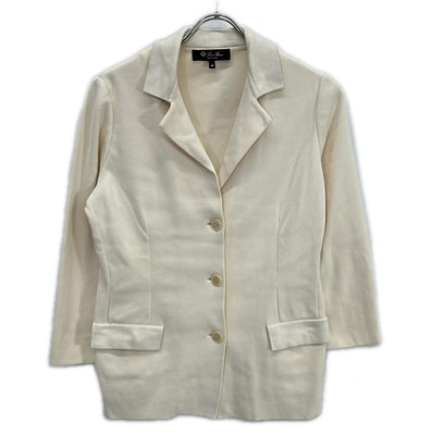 ロロピアーナ FAG1733 アイボリー シルク×コットン テーラードジャケット 42