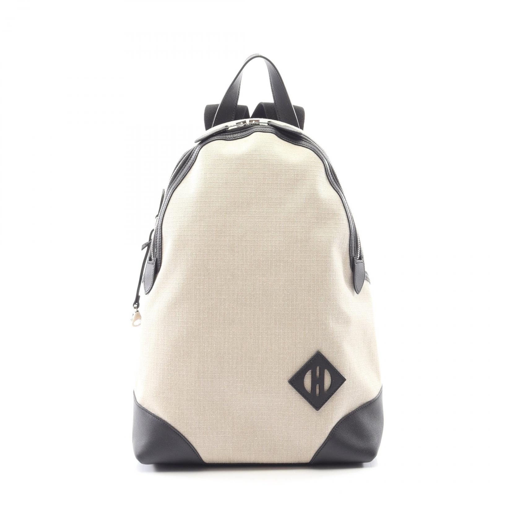 エルメス HERMES オールバック リュックサック バックパック バッグ キャンバス レザー トワルビヴァーク / ヴォースイフト トワルビヴァーク フィセル B刻印(2023年製造) メンズ ベージュ系 / ブラック系 083582CK 【中古】