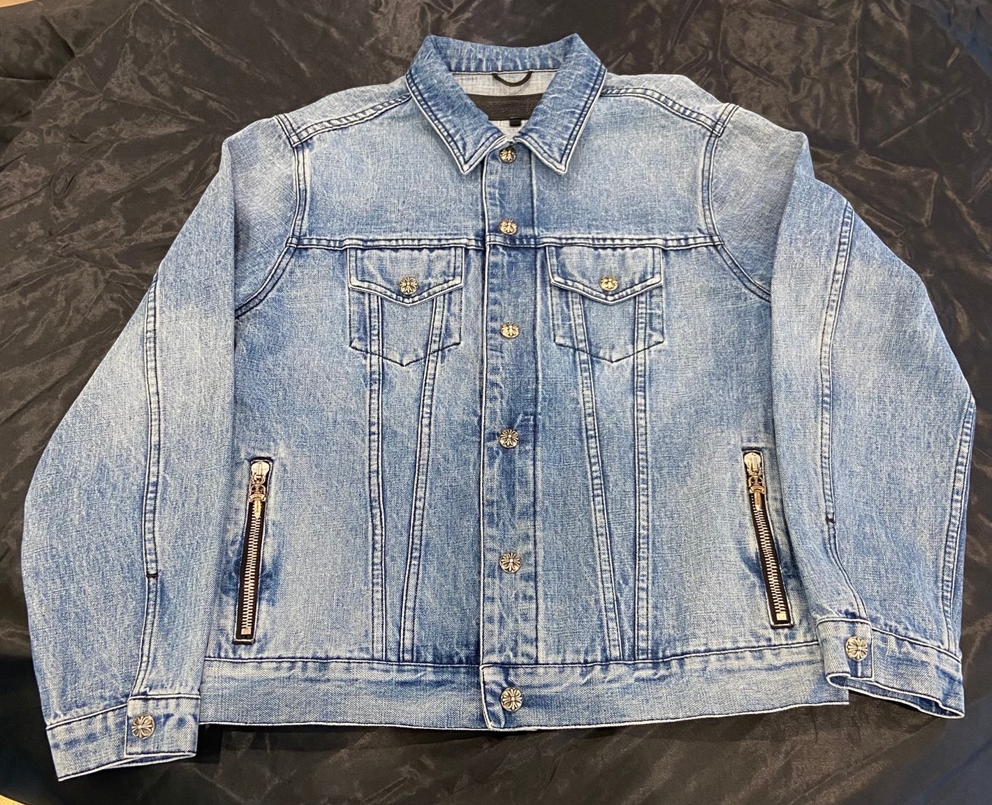 Chrome Hearts Motorbreath Silver Button Denim Jacket "Blue"