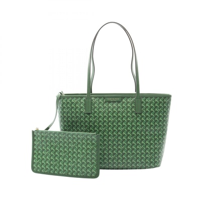トリーバーチ Tory Burch エバーレディー スモール トートバッグ バッグ PVCコーティングキャンバス レザー レディース グリーン系 147748367 【新品】