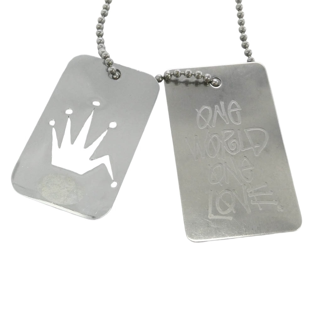 STUSSY ステューシー NAGOYA dog tag pendant ball chain 名古屋 栄チャプト 5周年記念モデル スチール ボールチェーン ドッグタグ ネックレス シルバー系【中古】