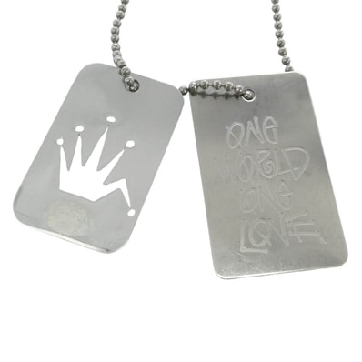 STUSSY ステューシー NAGOYA dog tag pendant ball chain 名古屋 栄チャプト 5周年記念モデル スチール ボールチェーン ドッグタグ ネックレス シルバー系【中古】