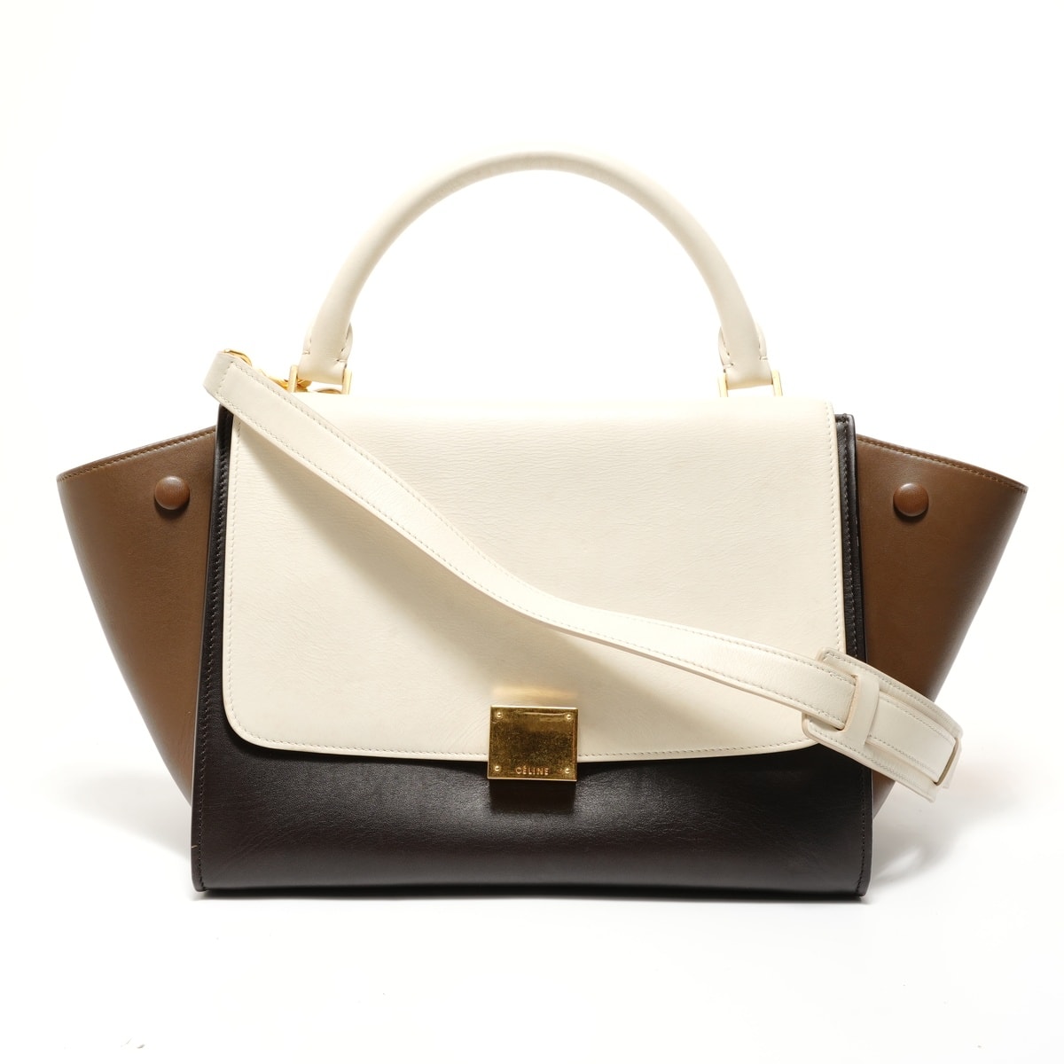 セリーヌ CELINE トラペーズ スモール 2WAY レザー ハンドバッグ【中古】