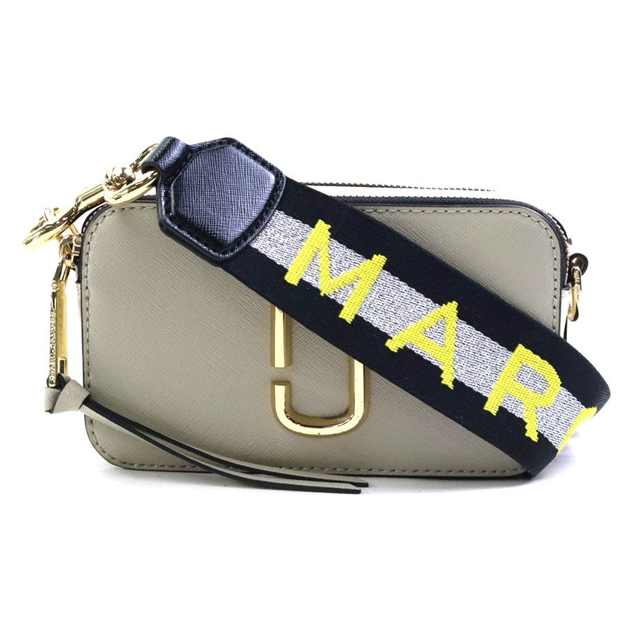 マークジェイコブス MARC JACOBS ショルダーバッグ スナップショット レザー グレージュ×ライトピンク レディース【中古】 h32019k