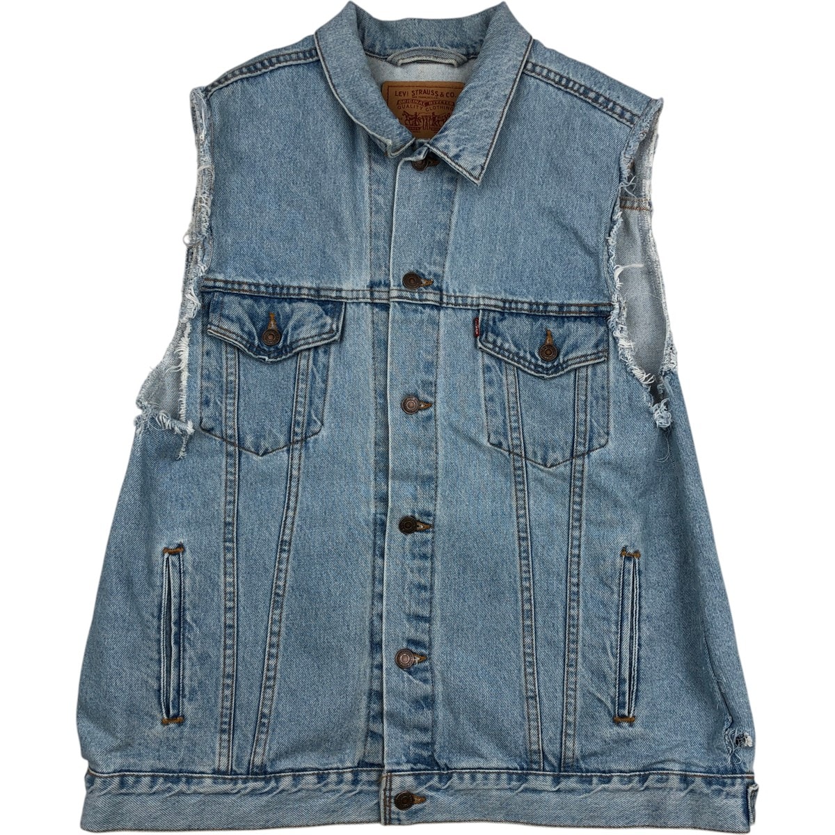 古着 90年代 リーバイス Levi's 70507-0334 カットオフ デニムベスト USA製 メンズXL相当 ヴィンテージ/eaa617752