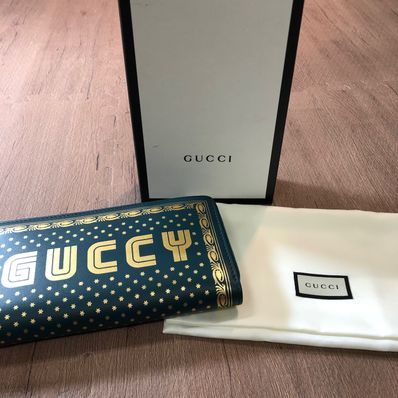 GUCCI Guccy Zip Around Wallet "Black/Gold"