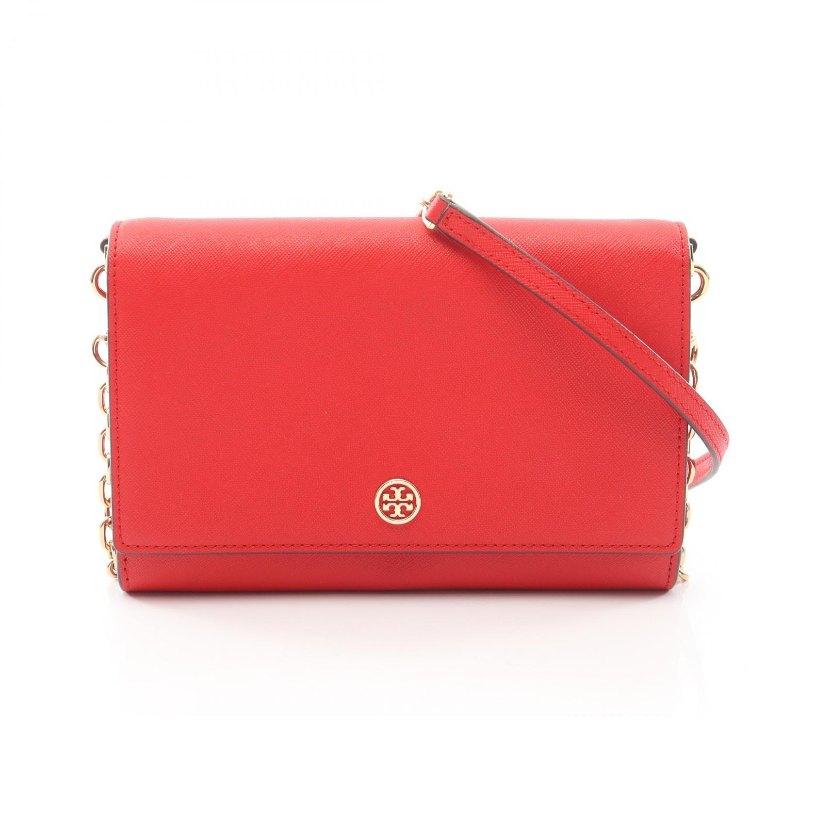 トリーバーチ Tory Burch ロビンソン ショルダーバッグ バッグ レザー レディース レッド系 【中古】