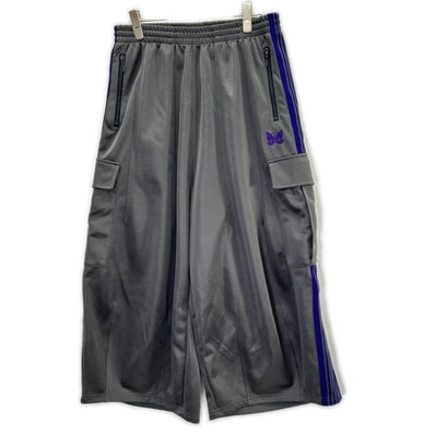ニードルズ LHP別注 25SS PU1631 グレー×パープル ポリエステル パピヨン刺繍 カーゴポケット H.D.TRACK PANT/ヒザデルトラックパンツ XS