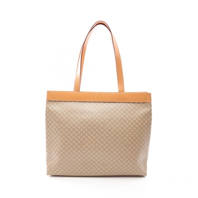 セリーヌ CELINE マカダム トートバッグ バッグ PVCコーティングキャンバス レザー レディース ベージュ系 【中古】