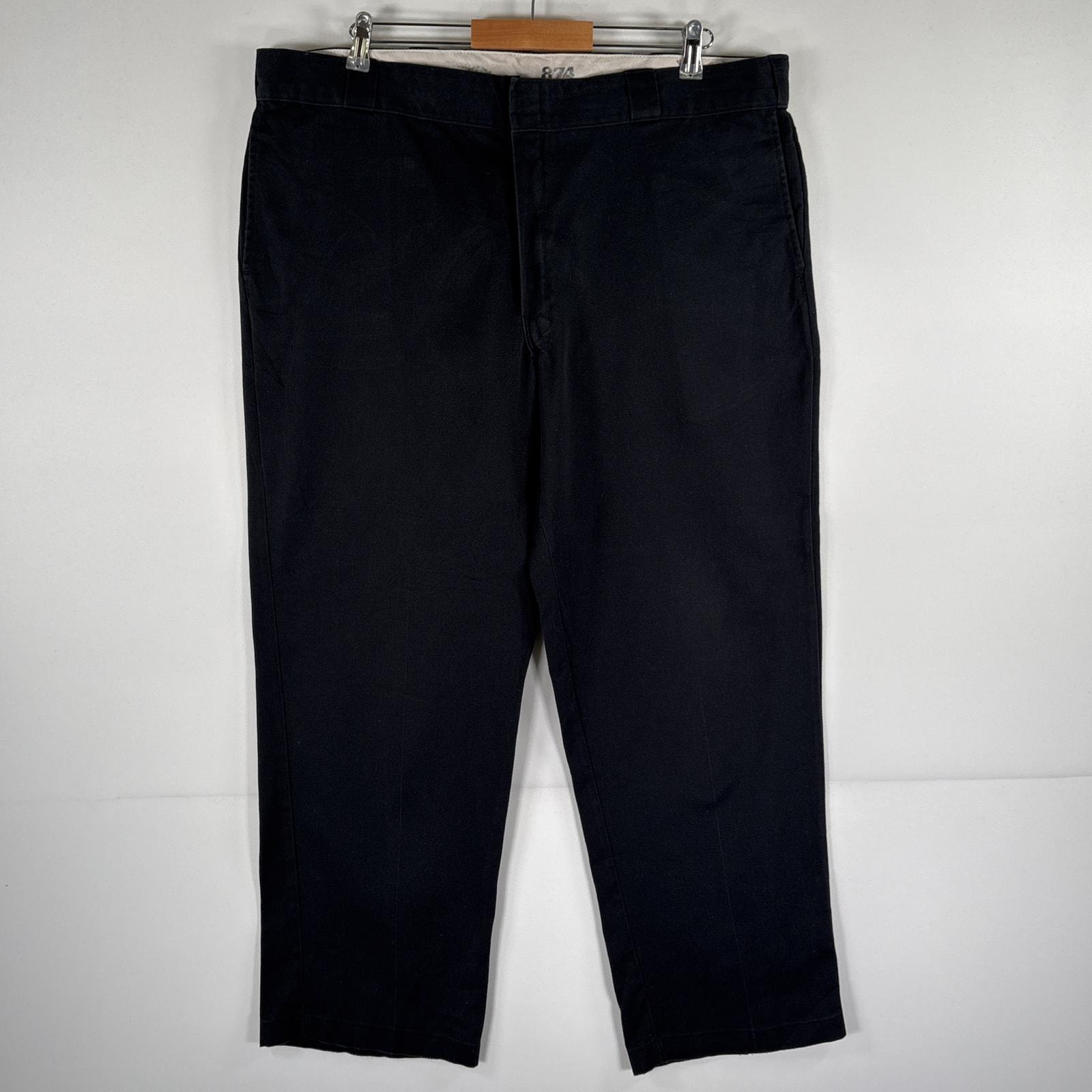古着 ディッキーズ Dickies ワークパンツ 874 チノパン テーパード 大きいサイズ ワンポイントロゴ w42 L30 ブラック メンズ