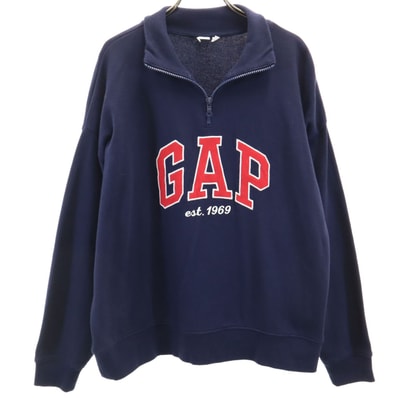 GAP ギャップ 長袖 ハーフジップ スウェット L ネイビー