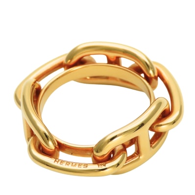 【中古】 エルメス スカーフリング シェーヌダングル メタル ゴールド メッキ GP アクセサリー レディース 女性 HERMES