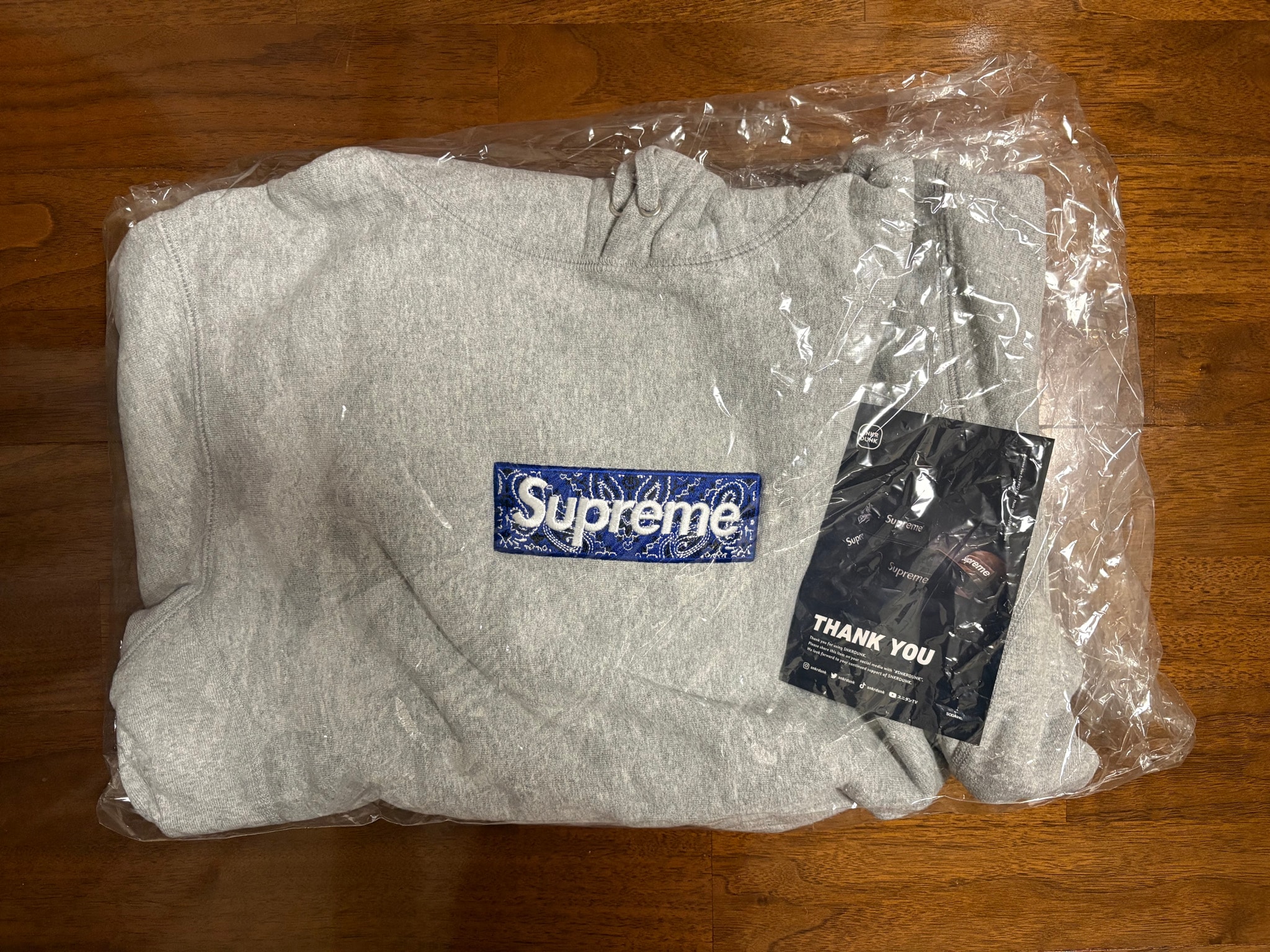 Supreme Bandana Box Logo Hooded Sweatshirt "Grey"