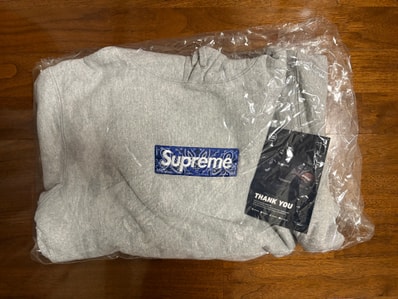 Supreme Bandana Box Logo Hooded Sweatshirt "Grey"