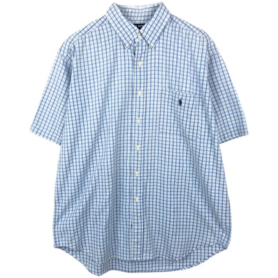 古着 90年代 ラルフローレン Ralph Lauren POLO SPORT ポロスポーツ BLAIRE 半袖 ボタンダウン チェックシャツ メンズL相当 ヴィンテージ/eaa668605