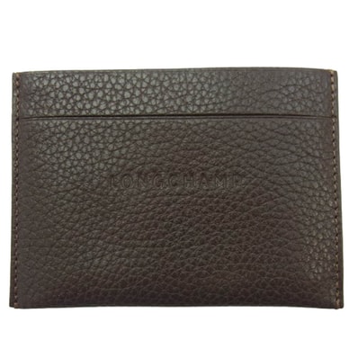 Longchamp ロンシャン その他アクセサリー レザーカードケース 名刺入れ ダークブラウン系【極上美品】【中古】