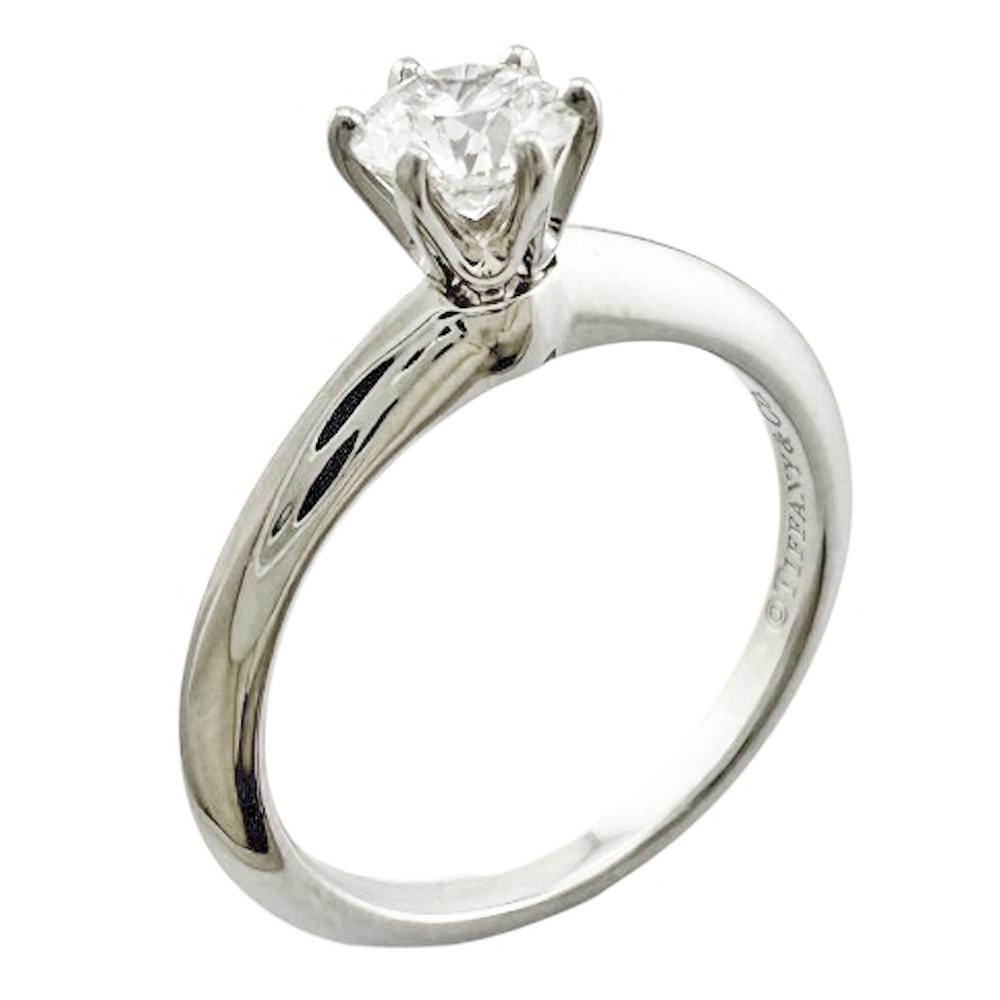 ティファニー ソリティア リング 指輪 9号 Pt950プラチナ ダイヤモンド レディース TIFFANY&Co.  中古