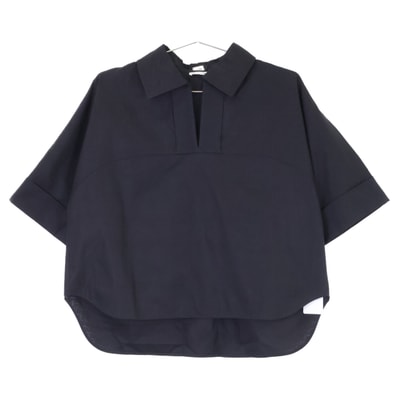 エルメス 【新品同様/国内正規/26年製】6E0631DB Cropped polo blouse モザイク クロップド 半袖ブラウス 38