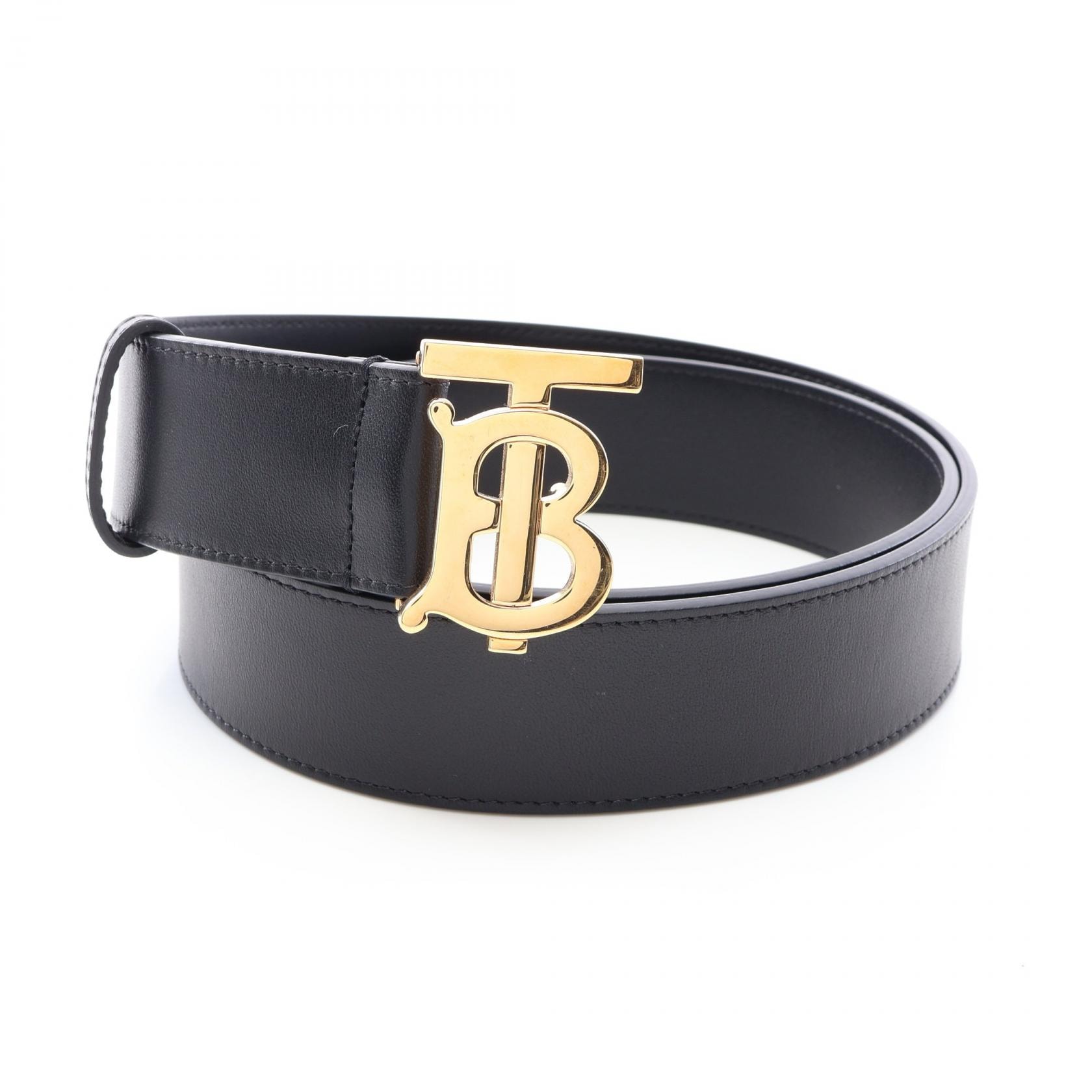 バーバリー BURBERRY TB ベルト 衣料品 レザー メンズ ブラック系 【中古】