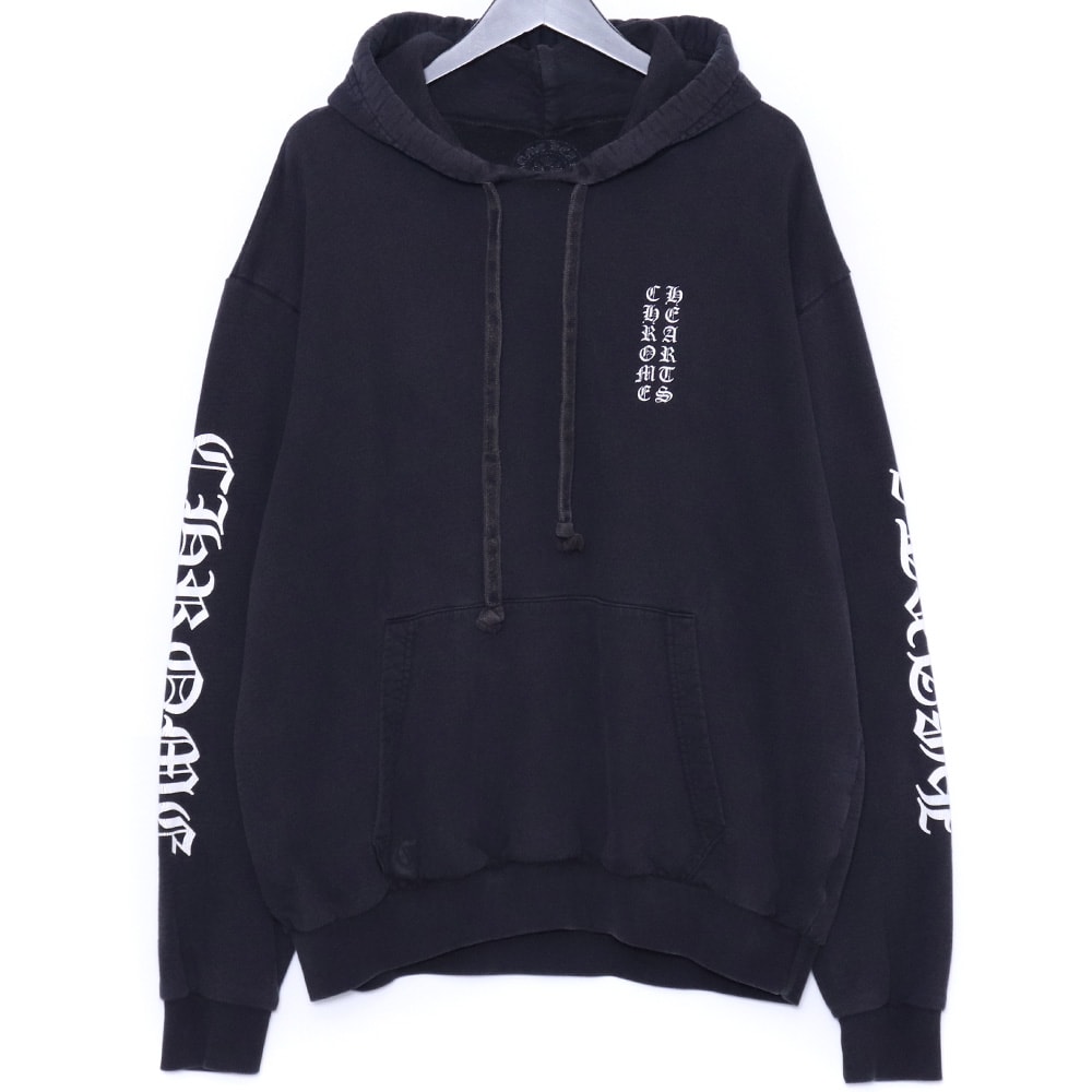 Chrome Hearts Vertical Logo Pullover Hoodie "Black/White"