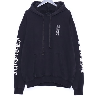 Chrome Hearts Vertical Logo Pullover Hoodie "Black/White"