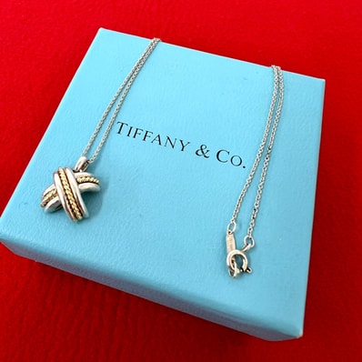 TIFFANY&Co. ティファニー シグネチャー クロス ネックレス シルバー925 K18イエローゴールド ネックレス シルバー
211-9