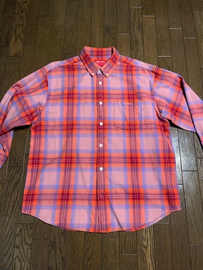 Supreme Brushed Plaid Flannel Shirt "Pink"