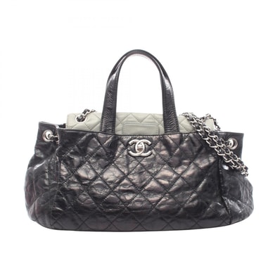 シャネル CHANEL ポートベロー 2WAY ショルダーバッグ バッグ レザー レディース ブラック系 / グレー系 【中古】