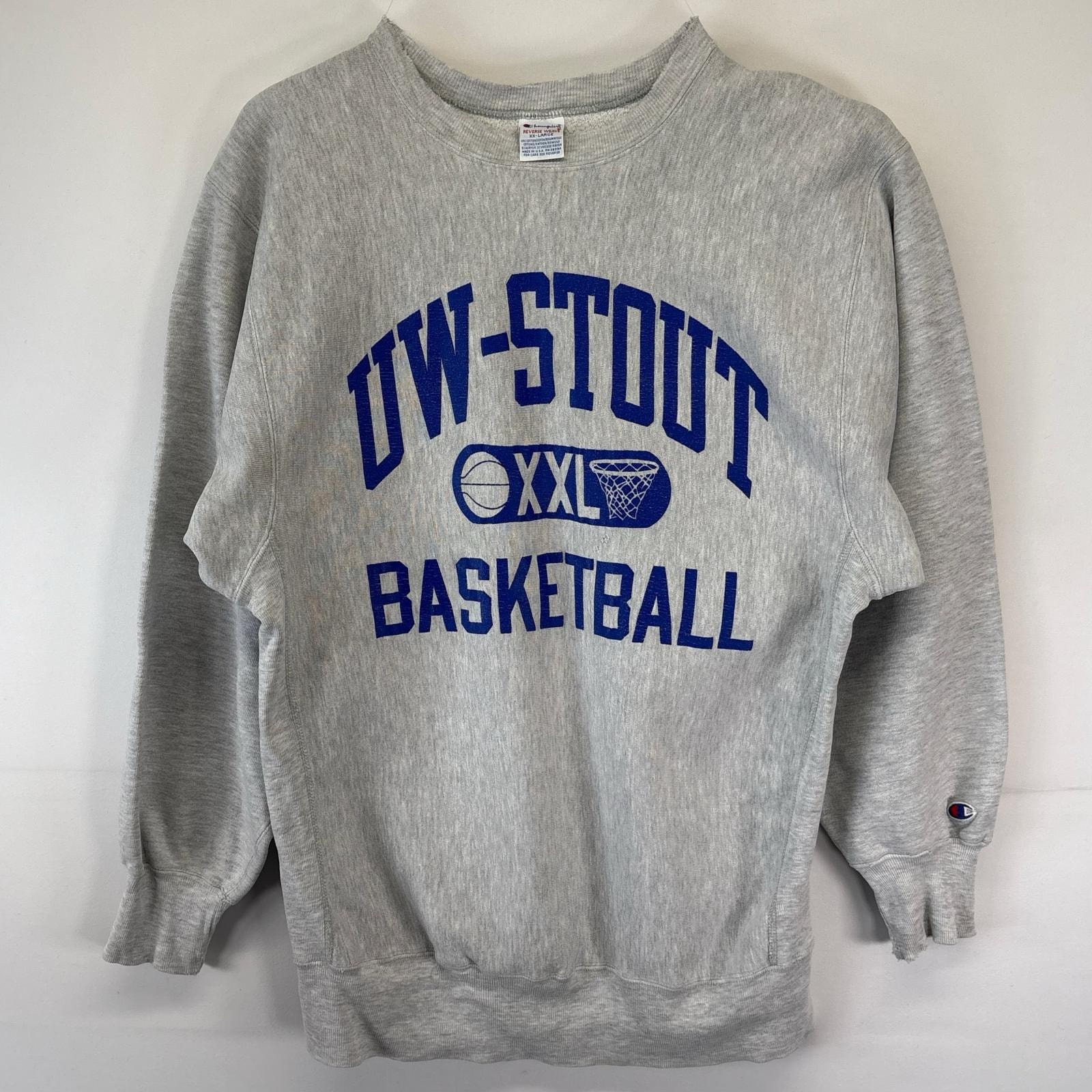 古着 90's/90年代 チャンピオン Champion USA製 スウェット 大きいサイズ リバースウィーブ 3段プリント  2XL  グレー系 メンズ