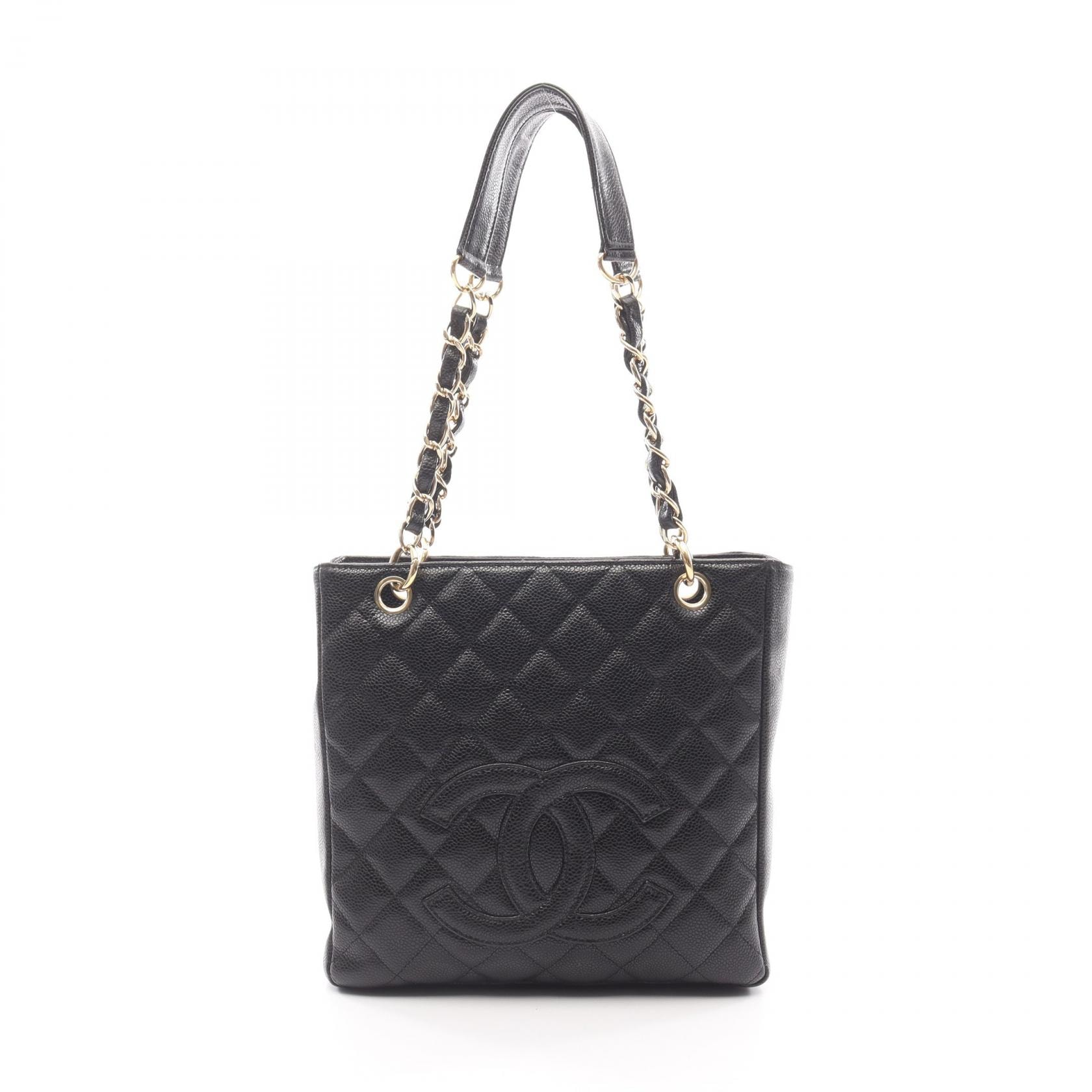 CHANEL CHANEL 마트라세 PST 토트 백 레더 그레인드 카프스킨 여성 블랙 [중고]