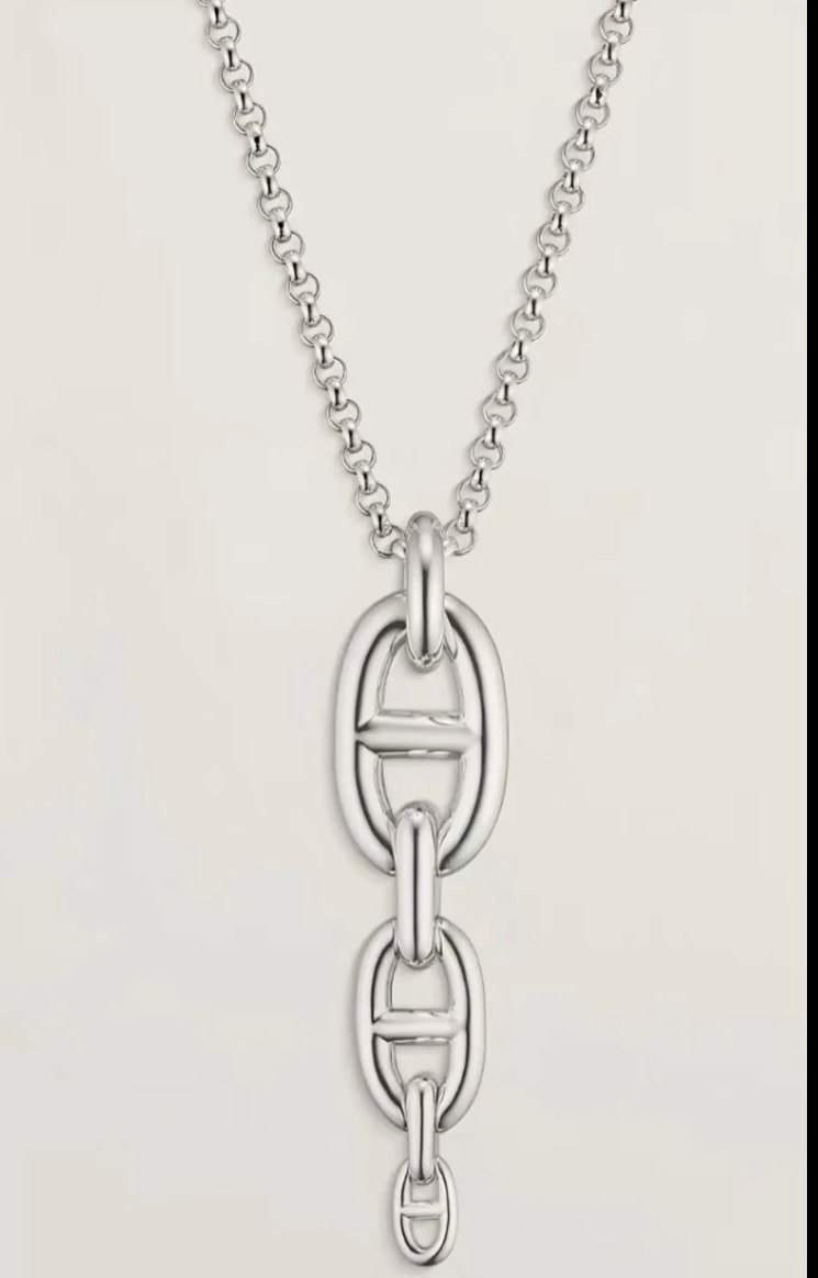 HERMÈS エルメス シェーヌダンクル アンシェネ GM ネックレス シルバー