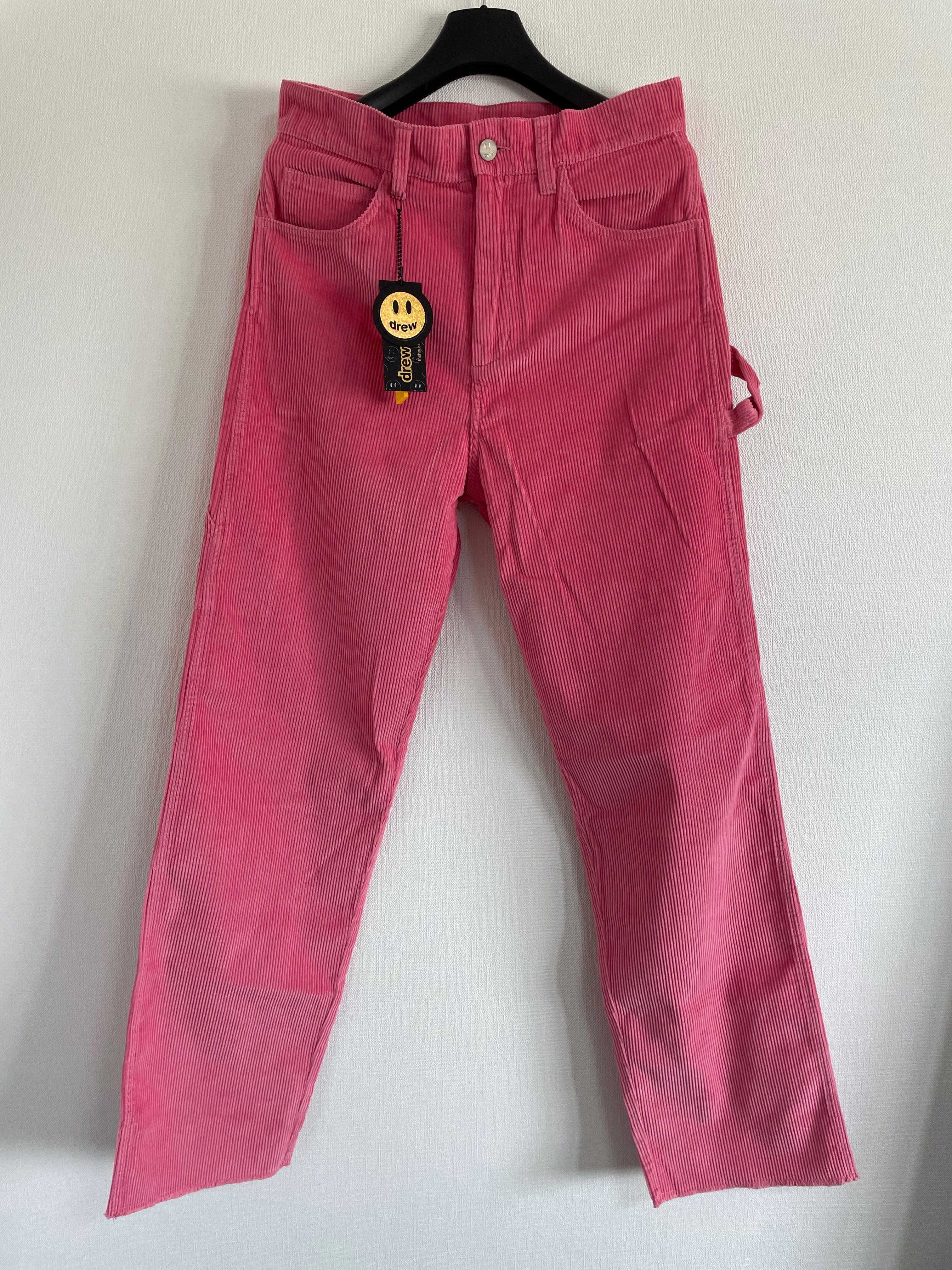 drew house corduroy carpenter pant "Hot Pink"