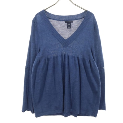 GAP ギャップ 長袖 Vネック セーター L ブルー