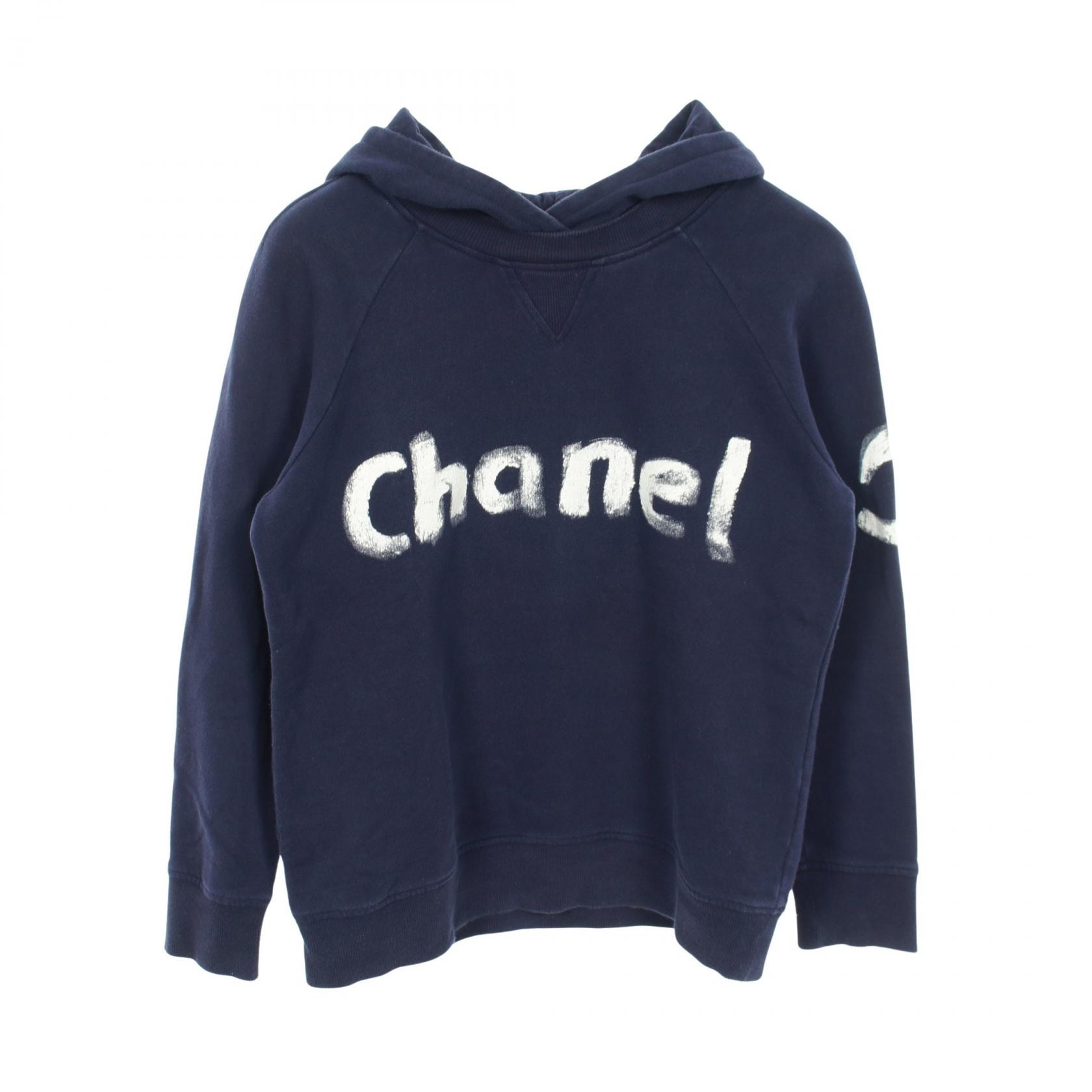 シャネル CHANEL ペイントロゴ パーカー 衣料品 トップス コットン レディース ネイビー系 C63122K06167 【中古】