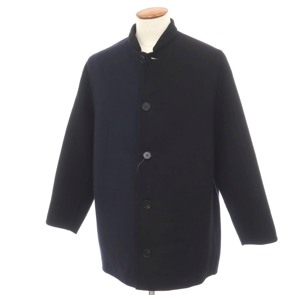 【中古】ジルサンダー JIL SANDER カシミヤ バイカラー カジュアルジャケット ネイビーxブラック【サイズ46】【メンズ】