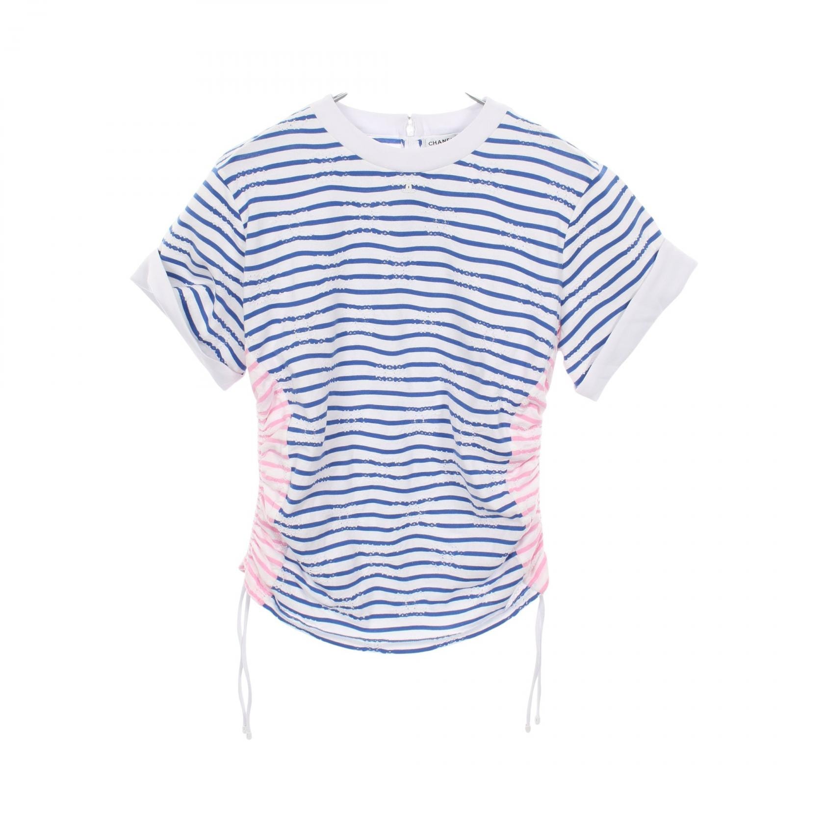 シャネル CHANEL ココマーク 半袖Tシャツ 衣料品 トップス コットン レディース ホワイト系 / ブルー系 / ピンク系 P77169K11149 【中古】