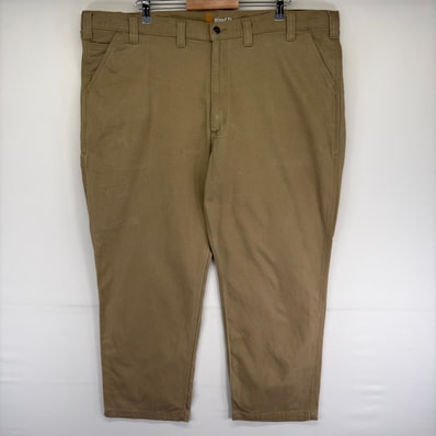 古着 カーハート Carhartt パンツ ダックワークパンツ ツールポケット ジッパーフライ ワンポイントロゴ w46 L30 ベージュ系 メンズ