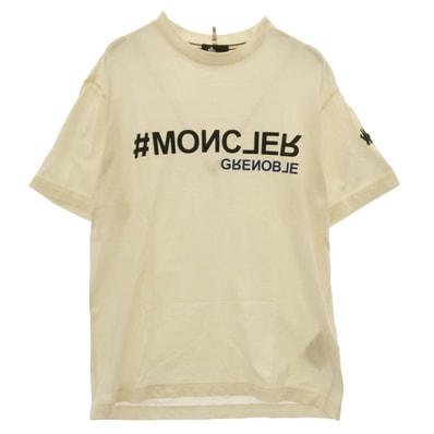 MONCLER モンクレール Tシャツ 23SS I10978C00005 83927 GRENOBLE グルノーブル T-SHIRT MANICA CORTA ラバー ロゴ ヘビーウェイト 半袖 Tシャツ TEE ホワイト系 S【中古】