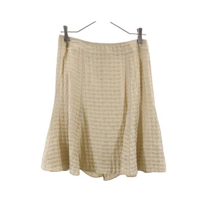 Emporio Armani エンポリオアルマーニ 総柄 ミニ丈 フレアスカート 40 ベージュ系 バックジップ