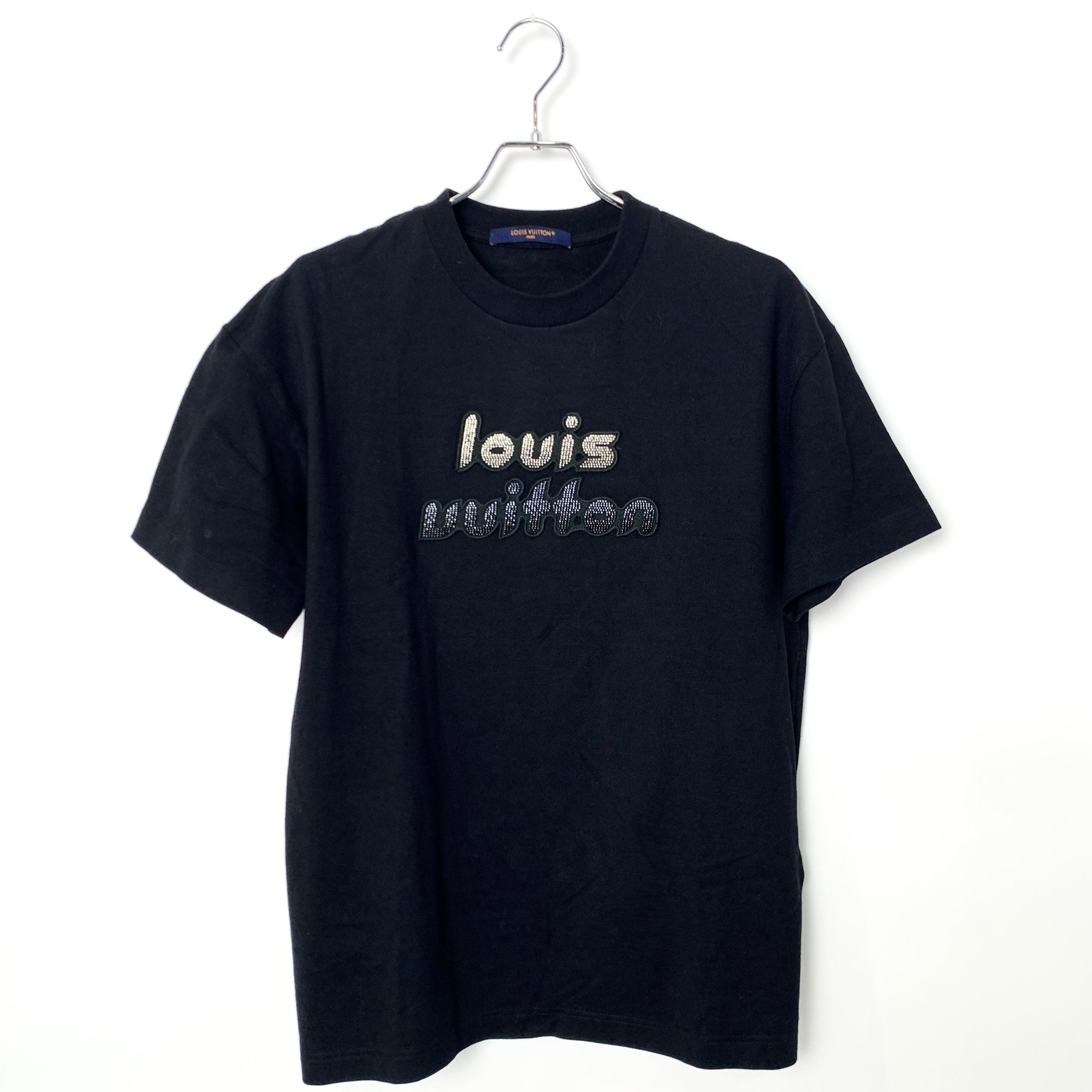LOUIS VUITTON ビーズエンブロイダードコットンTシャツ Black