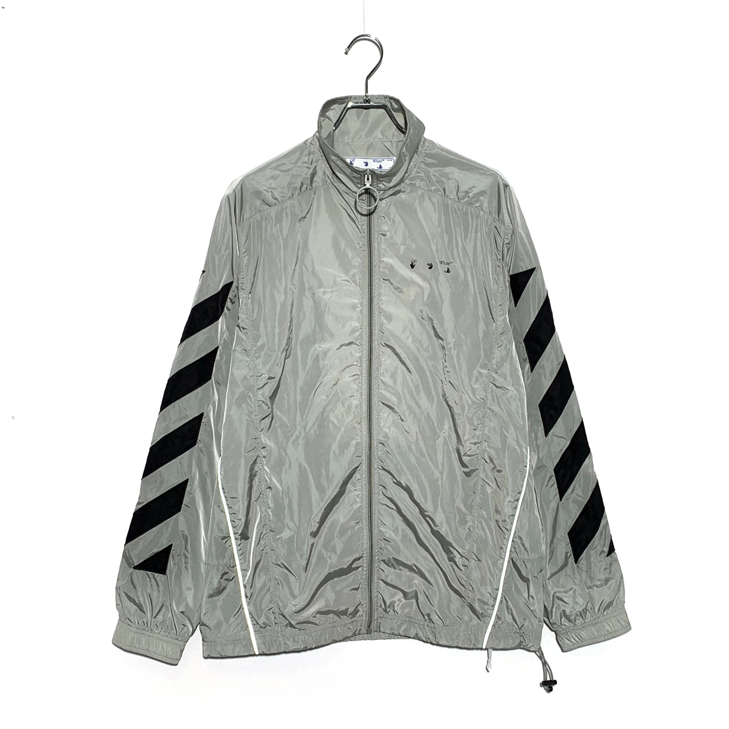 OFF WHITE Diagonal Stripe Track Jacket gray