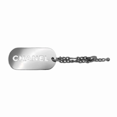 CHANEL シャネル バッグチャーム ドッグタグ ロゴ チャーム 04V メタル シルバー ユニセックス 【中古】