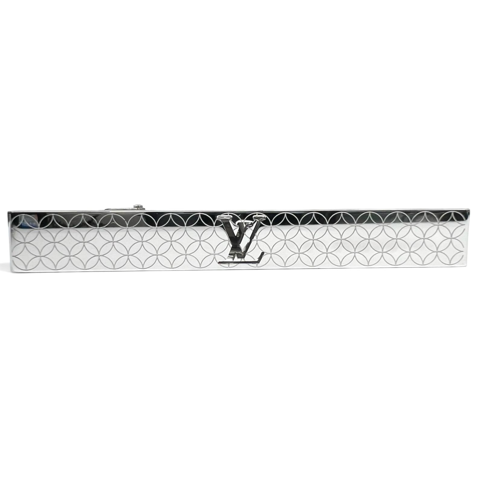 LOUIS VUITTON 極美品 ルイヴィトン パンスクラヴァット シャンゼリゼ ネクタイピン M65042 メタル AN1211 シルバー タイバー タイピン アクセサリー モノグラム LV ヴィトン Aランク 中古 鑑定済 ヴィトンネクタイピン
