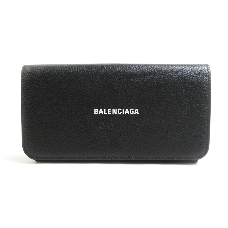 バレンシアガ BALENCIAGA 長財布 レザー ブラック ユニセックス【中古】 r11116k