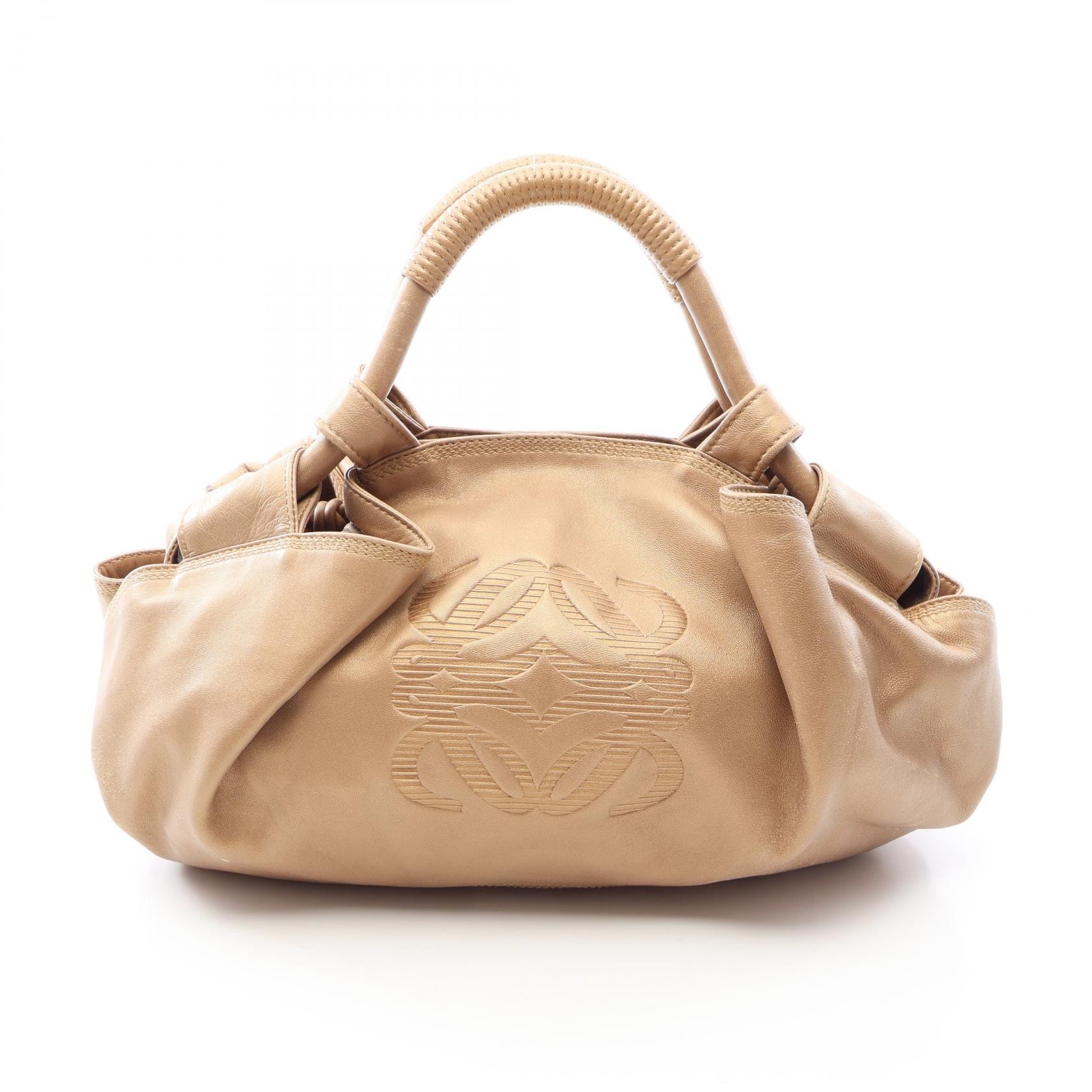 ロエベ LOEWE ナッパアイレ ハンドバッグ バッグ レザー レディース ゴールド系 【中古】