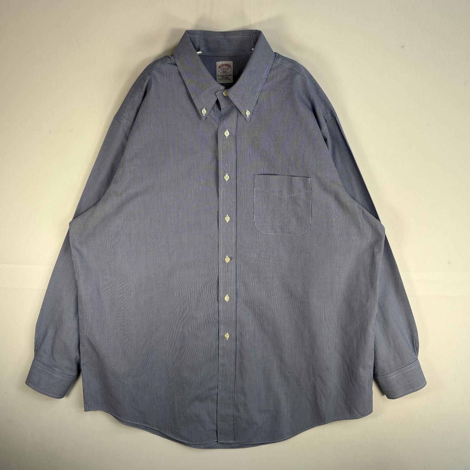 古着 ブルックスブラザーズ Brooks Brothers 長袖シャツ 胸ポケ 346 ボタンダウン XL  ブルー系 チェック メンズ